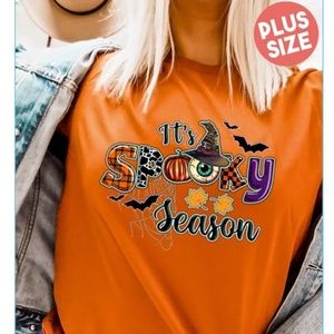 NWT Plus Size Orange It’s Spooky Season Unisex Short Sleeve T Shirt!